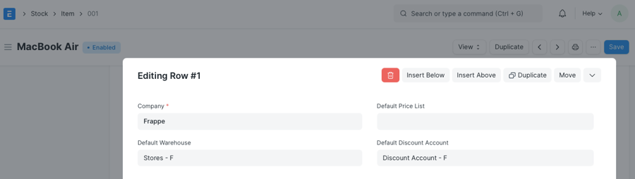 Tài khoản chiết khấu mặc định