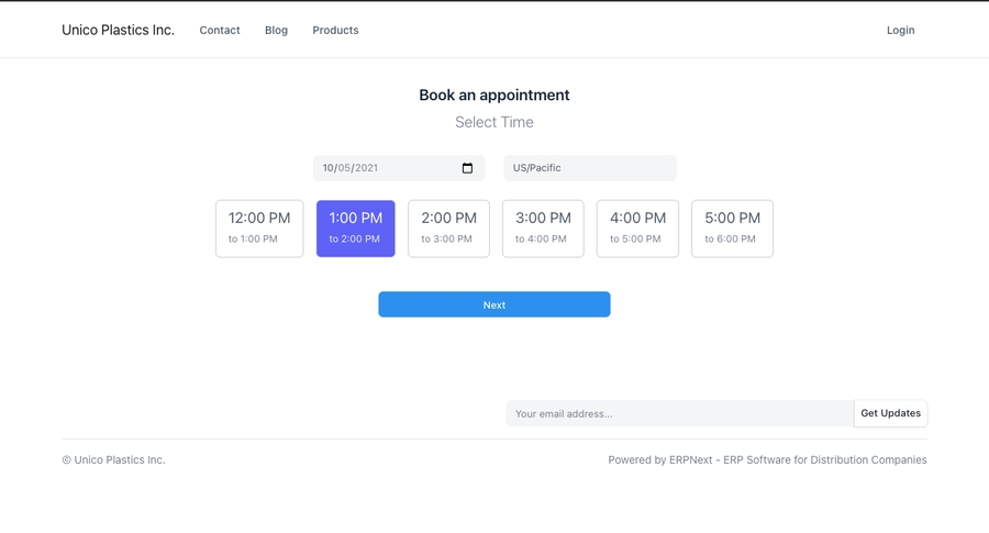 Biểu mẫu web cuộc hẹn