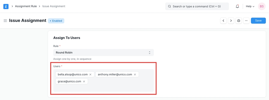 Người dùng trong Quy tắc nhiệm vụ