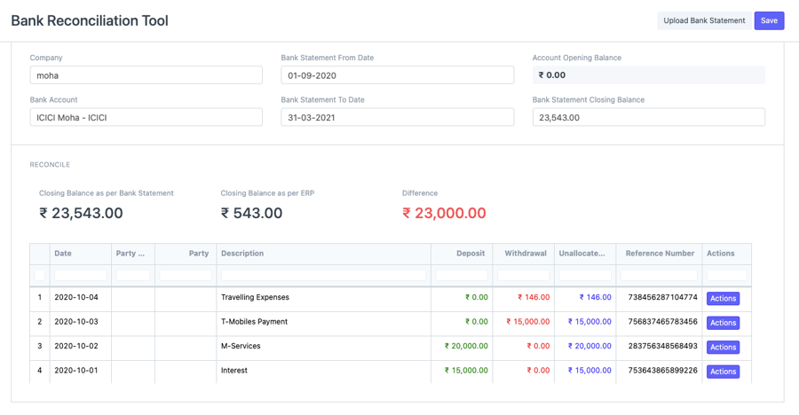 Đối chiếu các giao dịch ngân hàng