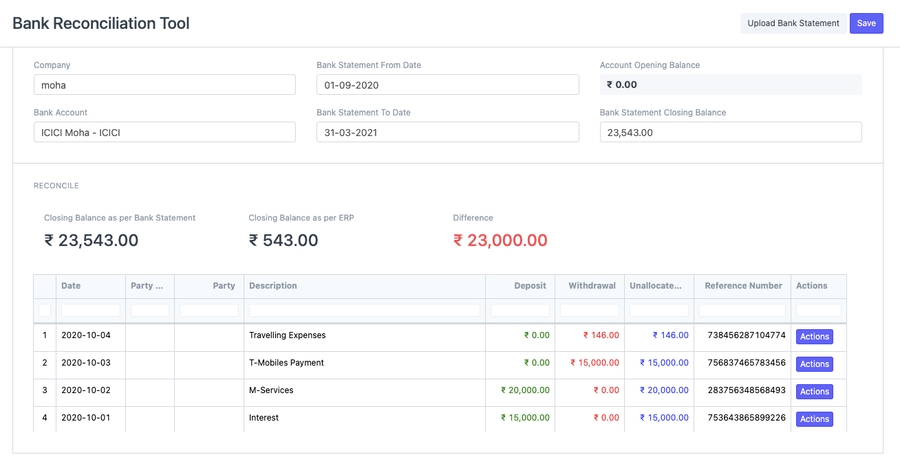 Đối chiếu các giao dịch ngân hàng