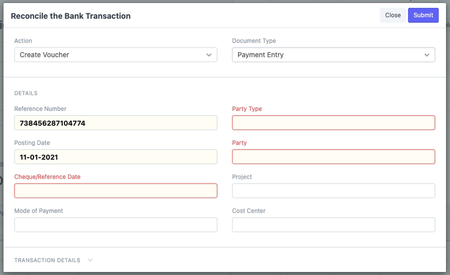 Đối chiếu các giao dịch ngân hàng