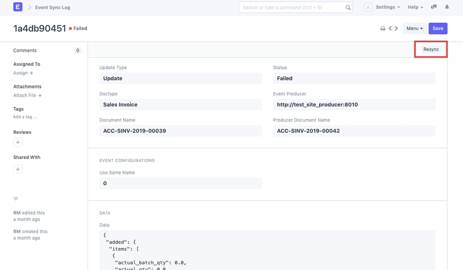 Sự kiện không thành công