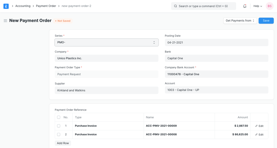 Tìm nạp đơn đặt hàng thanh toán