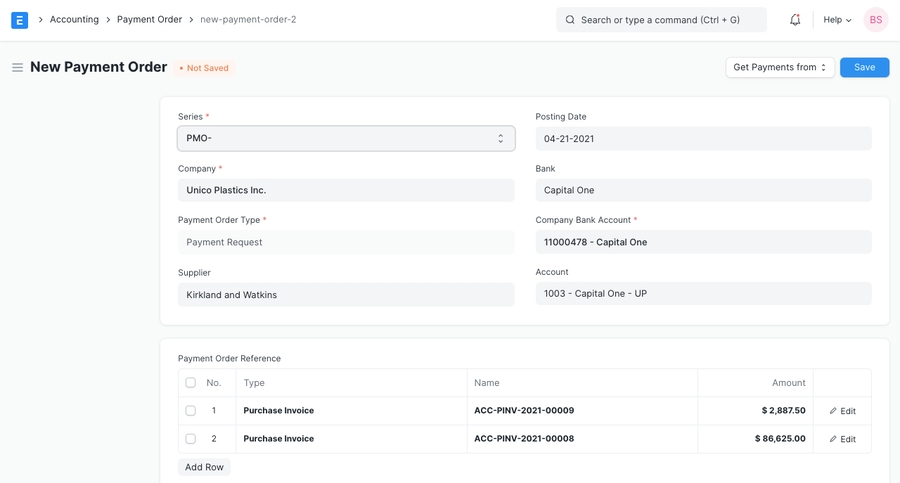 Tìm nạp đơn đặt hàng thanh toán