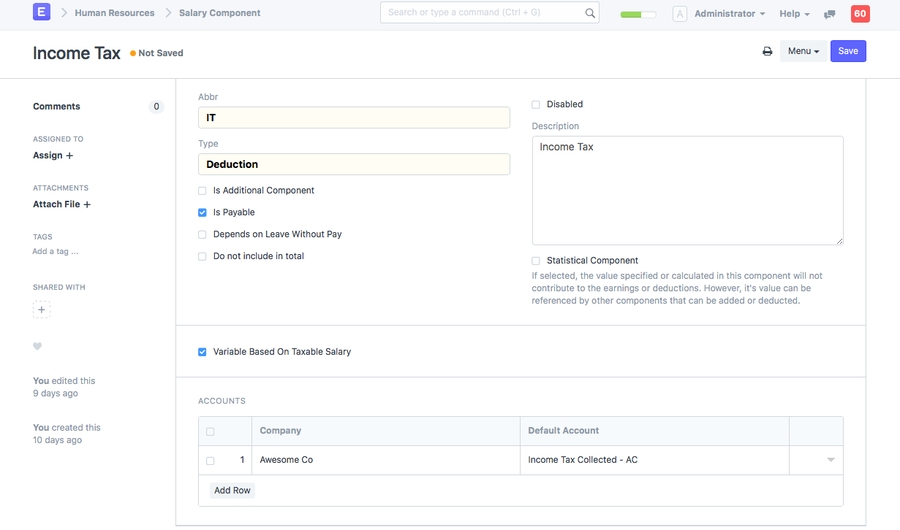 Khấu trừ thành phần lương