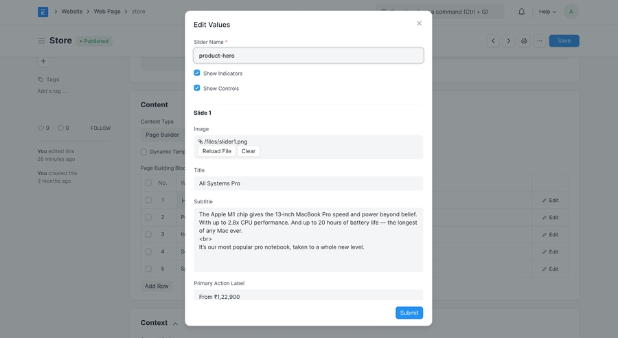 Cửa hàng Hero Slider