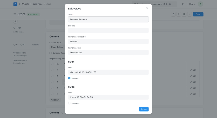 Nhóm thẻ mặt hàng lưu trữ