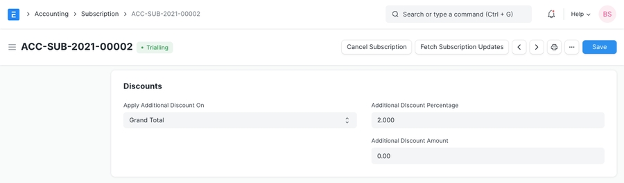 Giảm giá đăng ký