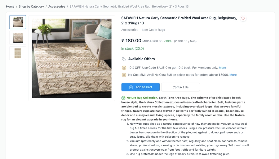 Mặt hàng không có biến thể